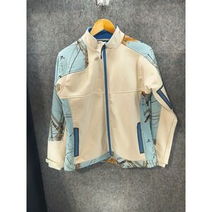 Yukon‎ Gear Ivory/Light Blue with Oak Print Full Zip Jacket Women's Size M